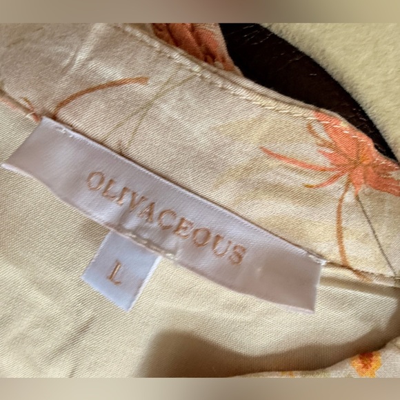 OLIVACEOUS SMOCKED WAIST DRESS SZ L - Picture 6 of 6